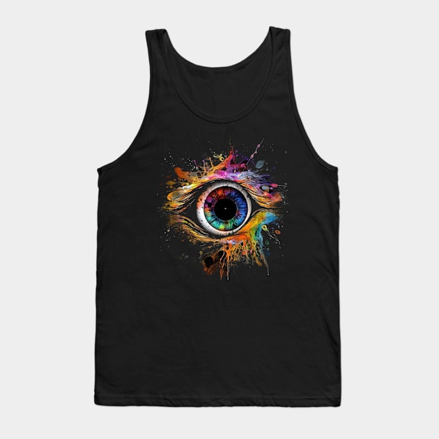 Colourful Eye In A Black Sky Tank Top by TooplesArt